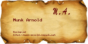 Munk Arnold névjegykártya
