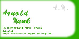 arnold munk business card